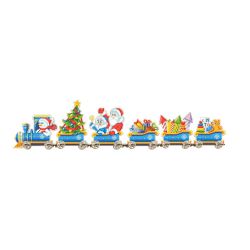 Набор для вышивания бисером WoodStitch "Новогодний экспресс", 80х18, SH-016