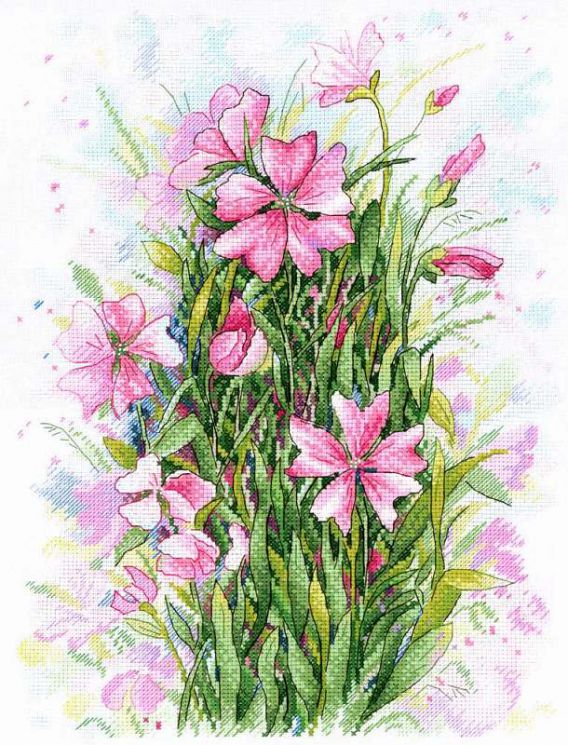 А-034 Набор для вышивания Aquarelle "Симфония цветов"