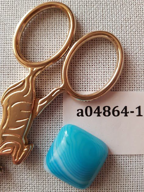 Магнит для игл (Кабошоны из агата тонированного синего квадрат, 20*20*8мм) а04864-1