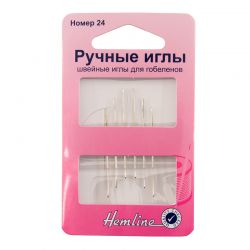 203.24 Иглы Hemline ручные для вышивания с закругленным кончиком №24, 6 шт