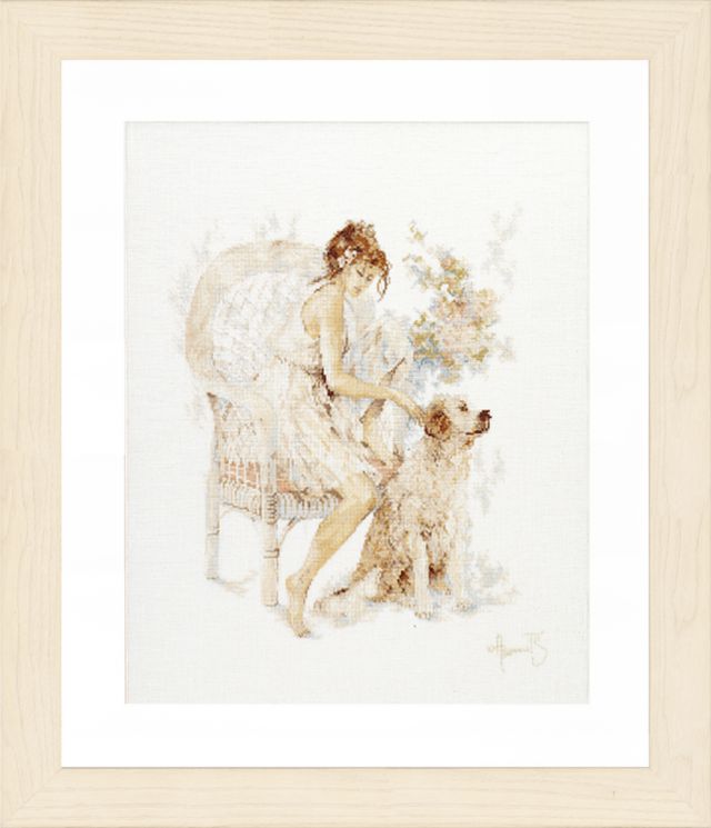 PN-0007951 Набор для вышивания LANARTE "Girl In Chair With Dog"