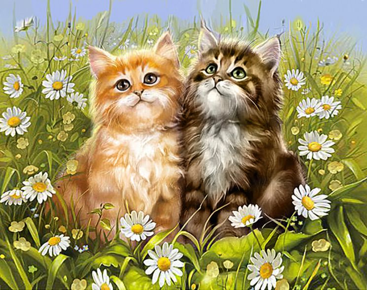 Ag 092 Алмазная мозаика Гранни "Летние котята"