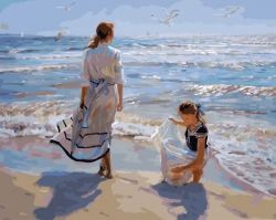 МСА616 Картина по номерам Paintboy "Девушки у моря"